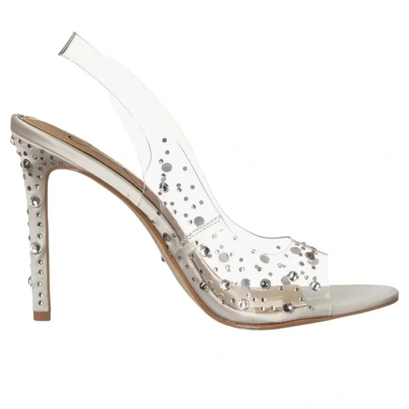 Jessica Simpson Womens Jaisey Open Toe Rhinestone Slingback Heels Used Once - Picture 2 of 6